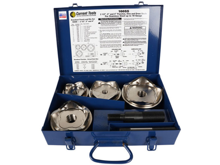 166SS 21/2" 4" Knockout Punch & Die Set for Stainless Steel Current