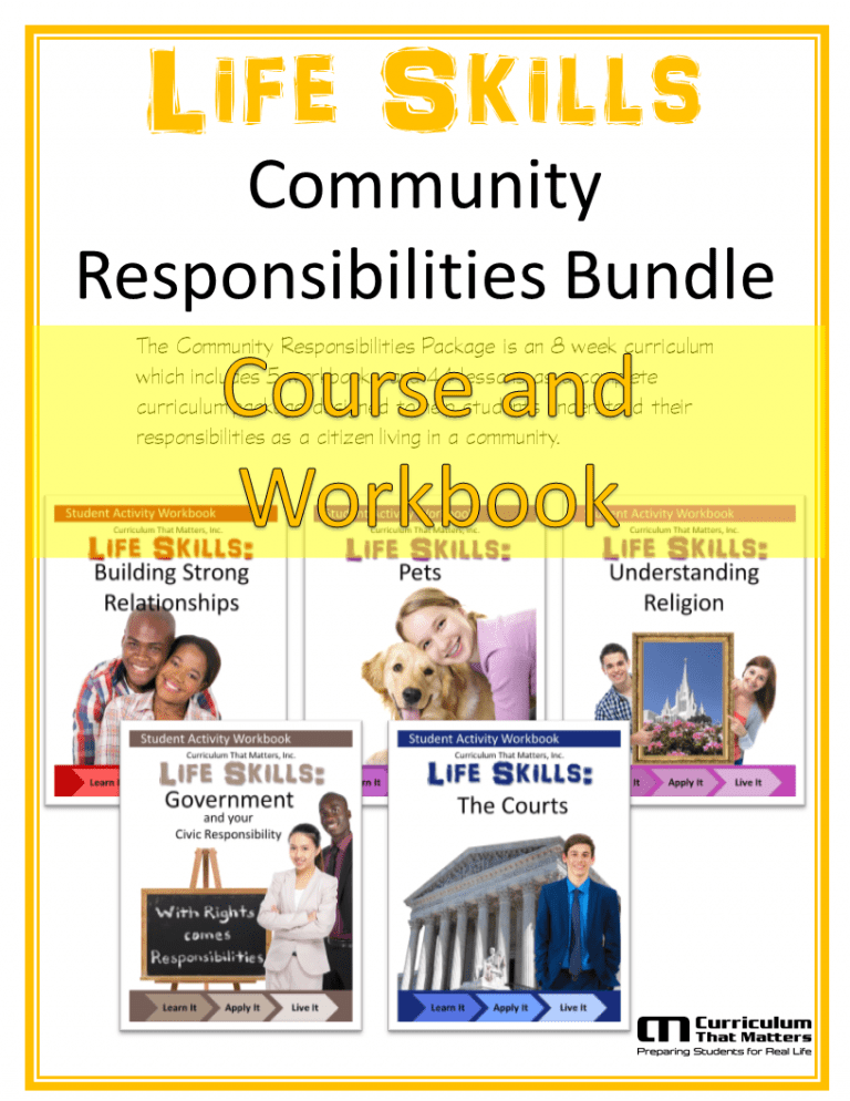 Life Skills Course and Workbook Bundles Curriculum That Matters