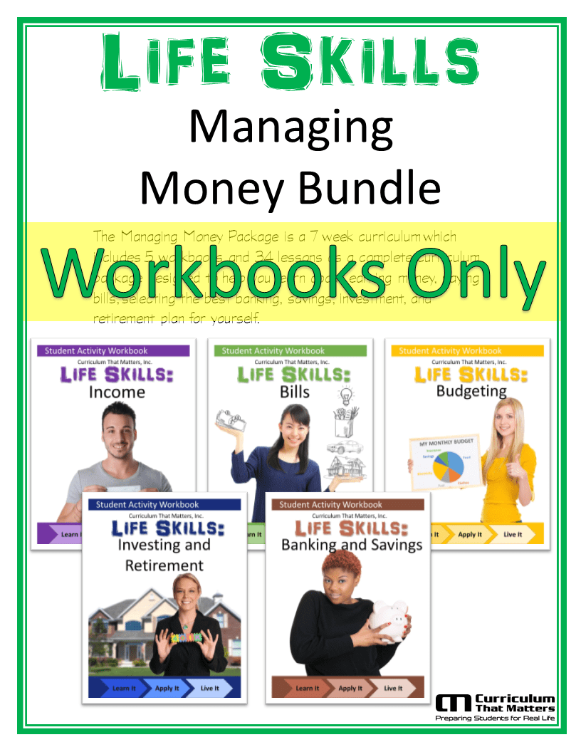 Life Skills Managing Money Bundle Workbooks Only Curriculum That