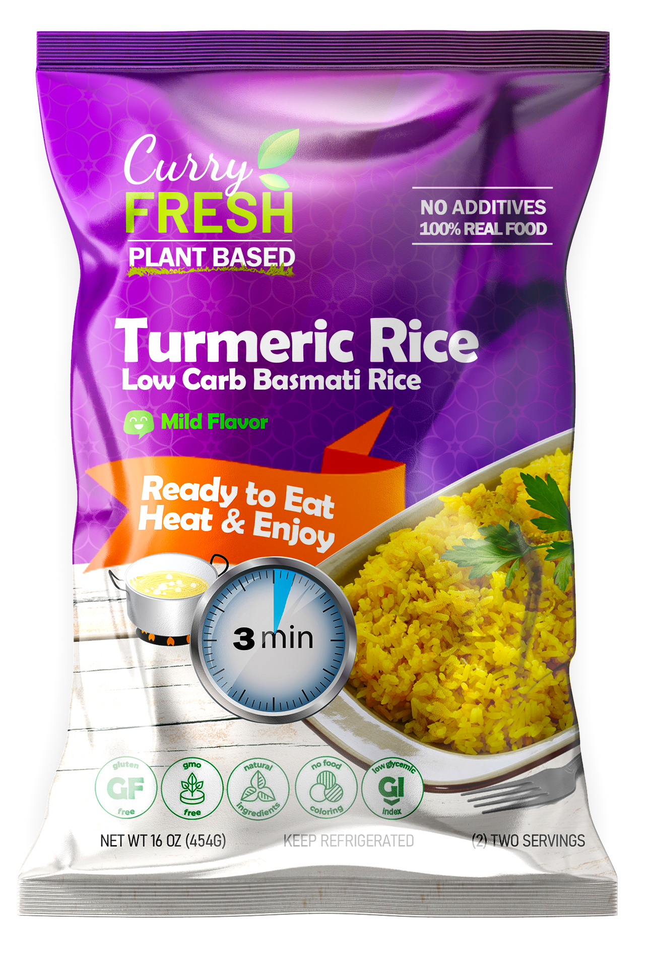 Best Organic Indian Turmeric Basmati Rice 6.00 (16oz 2 Serv) Ships