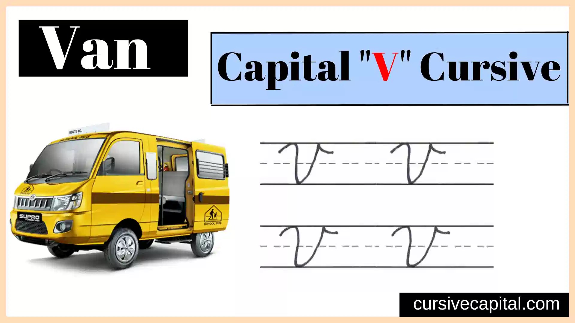 How to Write a Capital V in Cursive? (Capital Cursive V)