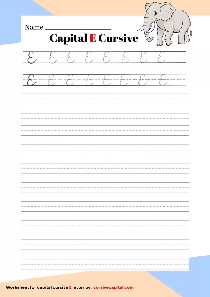How to Write Capital E in Cursive? (Capital Cursive E)