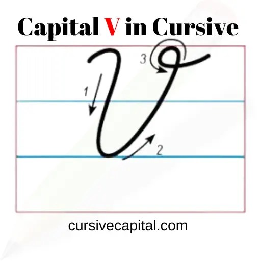 How to Write a Capital V in Cursive? (Capital Cursive V)