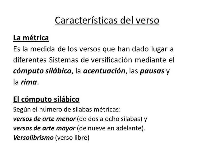 Clases de Versos Definicion de verso
