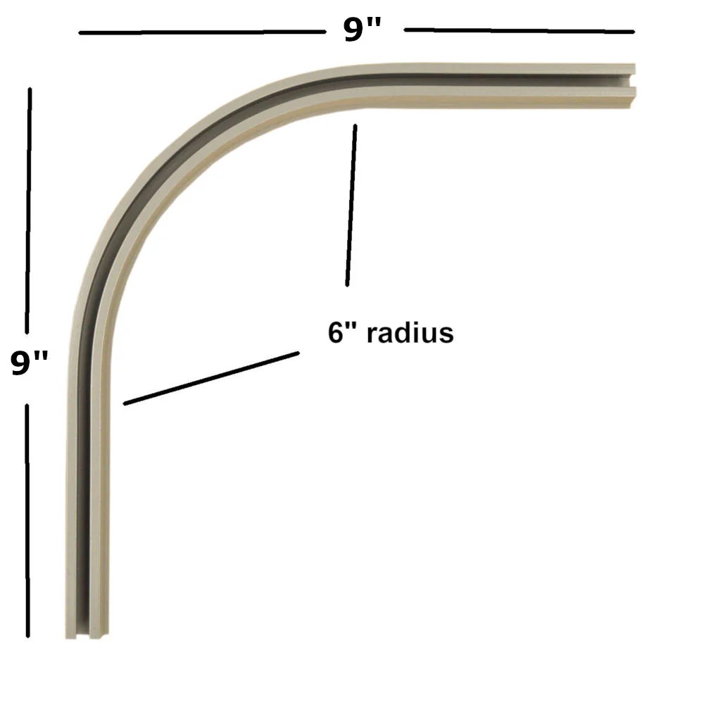 CS Curtain Track 90 Degree Corner Bend Curtain Rod Connection