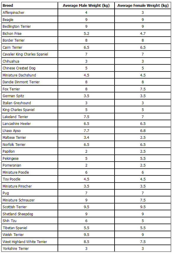 What Weight Is A Small Breed Dog