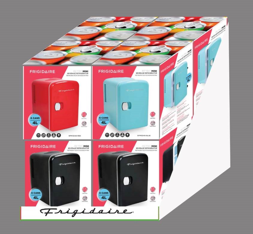 PDQ 6 CAN MINI RETRO BEVERAGE FRIDGE EFMIS040PDQ Frigidaire