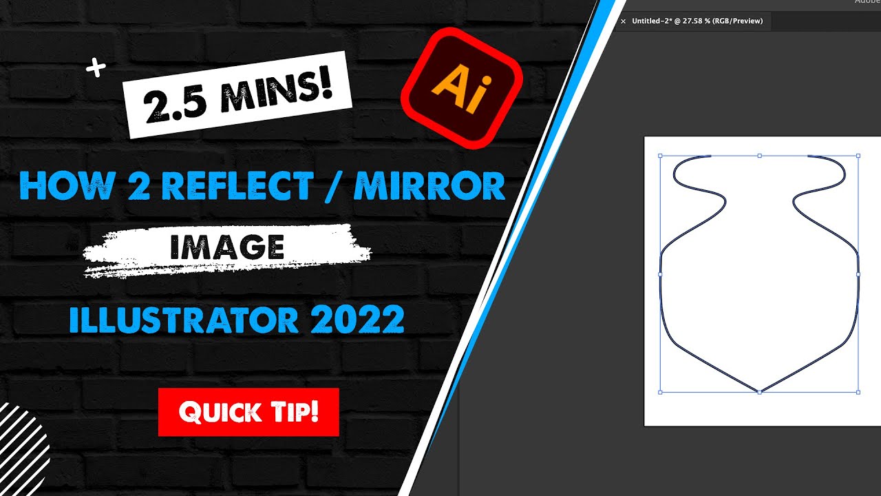 How to Create A Reflection / Mirror Image Reflect Tool Adobe
