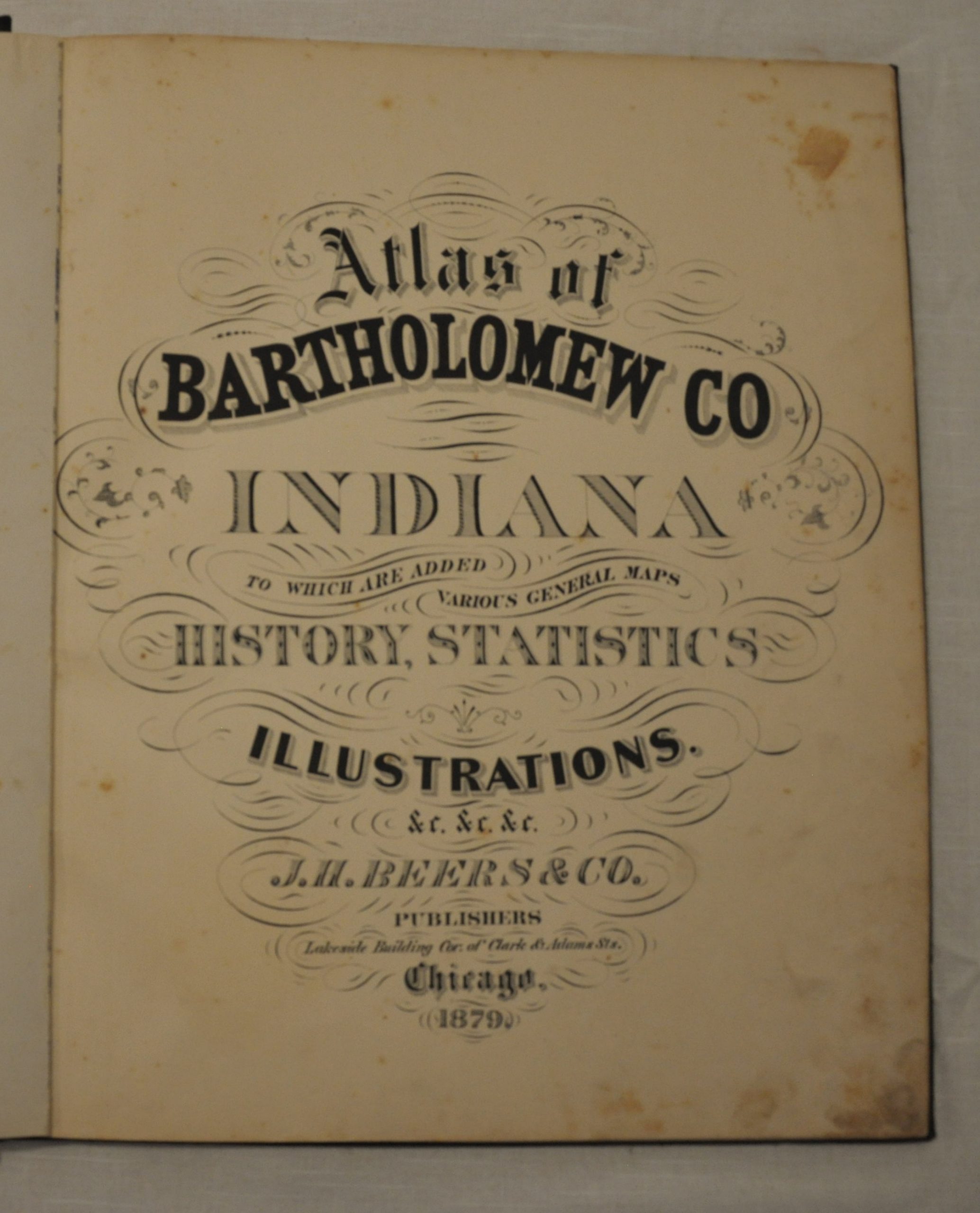 Atlas of Bartholomew Co. Indiana Curtis Wright Maps