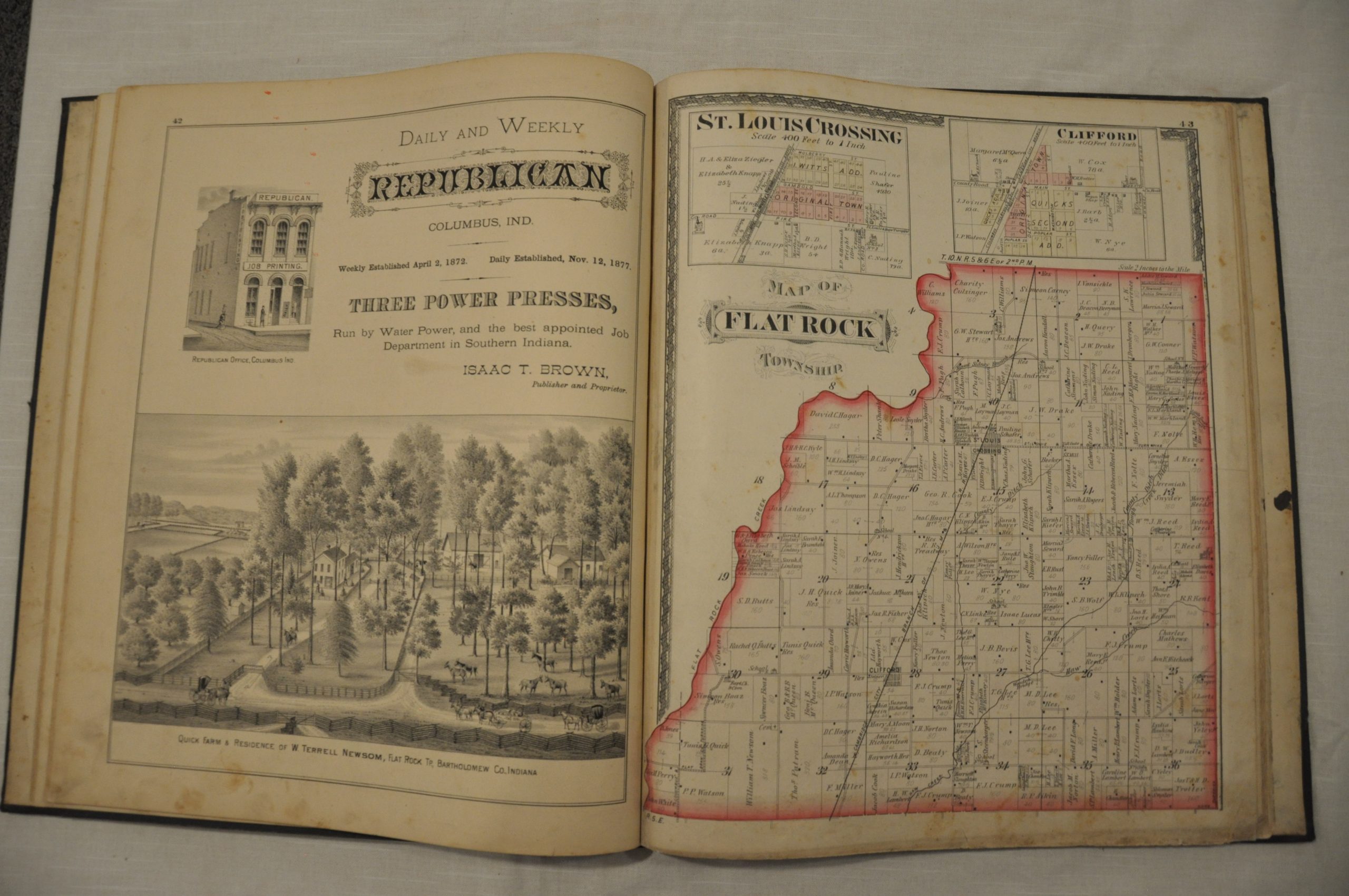 Atlas of Bartholomew Co. Indiana Curtis Wright Maps