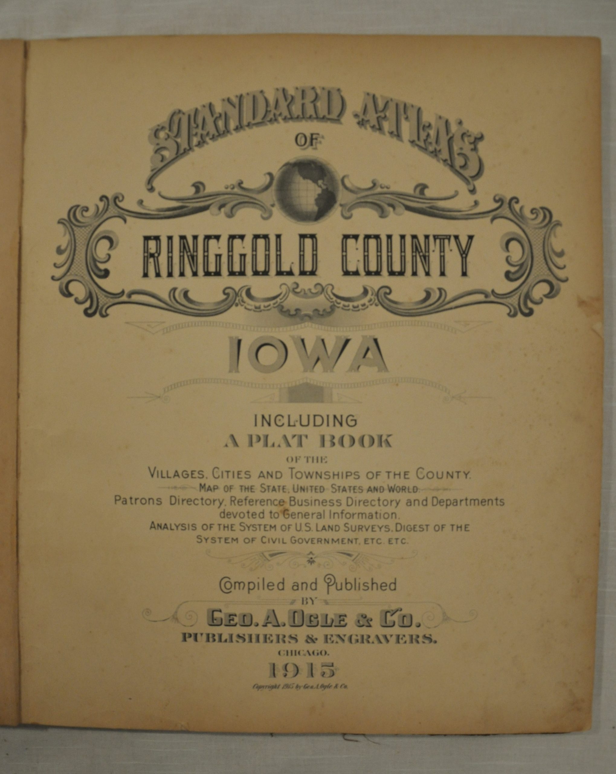 Standard Atlas of Ringgold County, Iowa Curtis Wright Maps