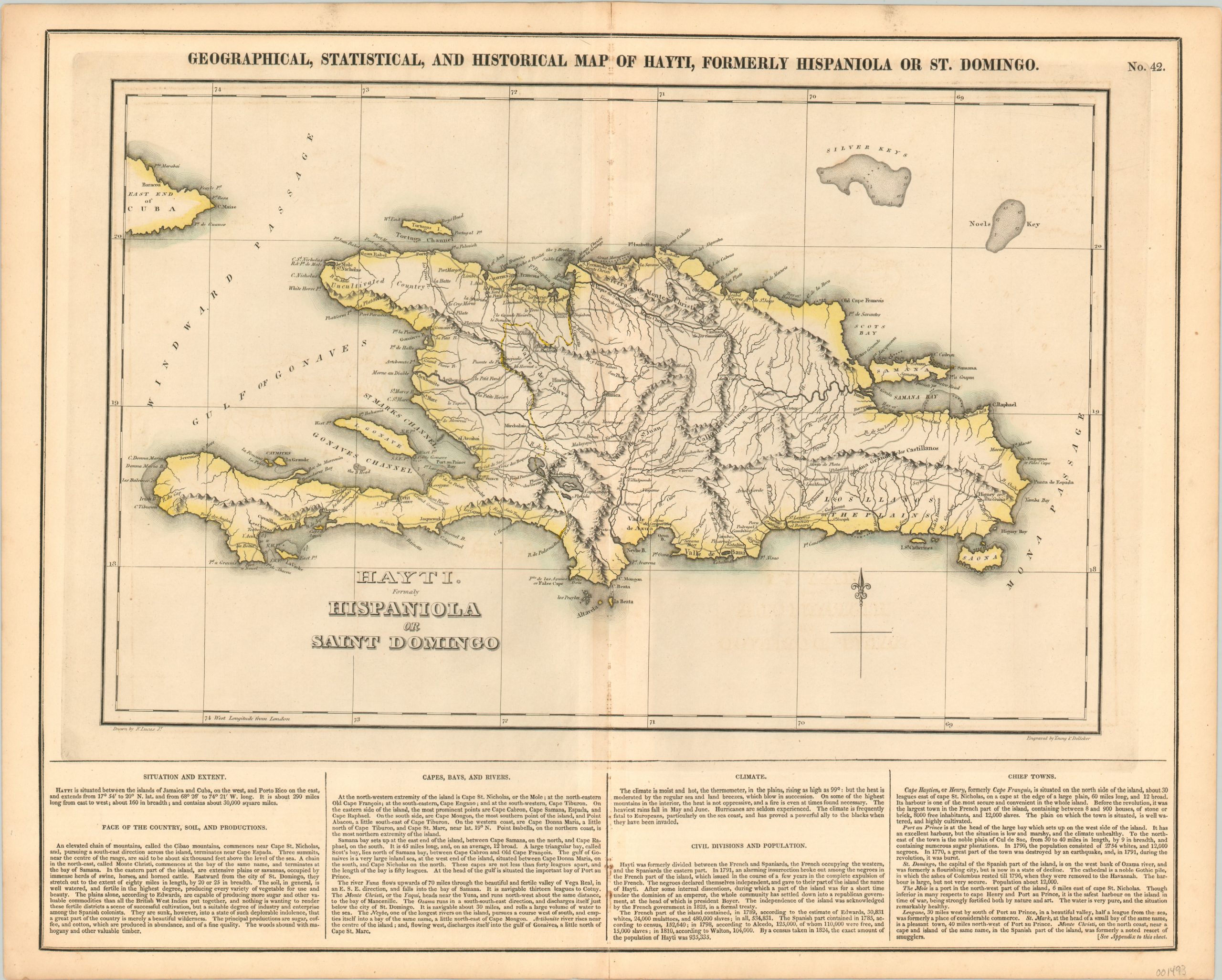 Geographical, Statistical, and Historical Map of Hayti, Formerly