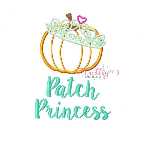 Patch Princess Applique Curtsy Embroidery