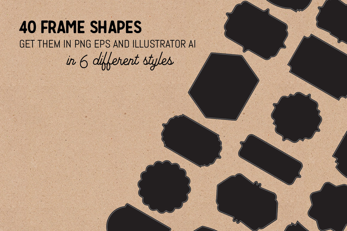 Frame Shapes in png and vector (Volume 1) Curve and Pixel