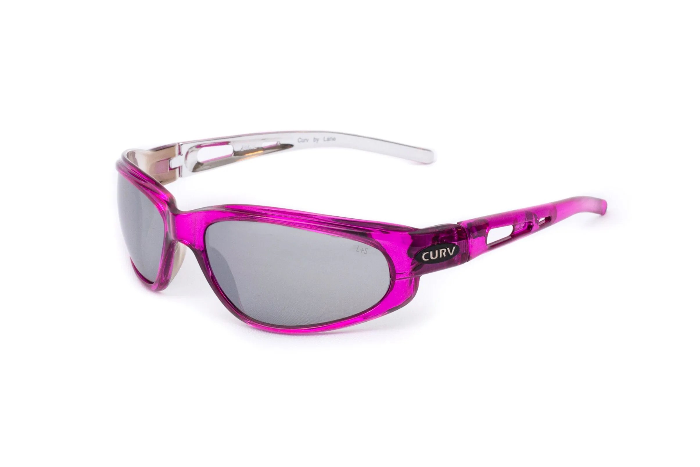 0127 Curv Crystal Pink Sunglasses with Mirror Lenses • Curv Sunglasses