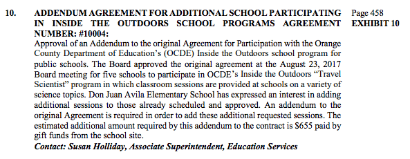 10 ADDENDUM AGREEMENT FOR ADDITIONAL SCHOOL PARTICIPATING IN INSIDE
