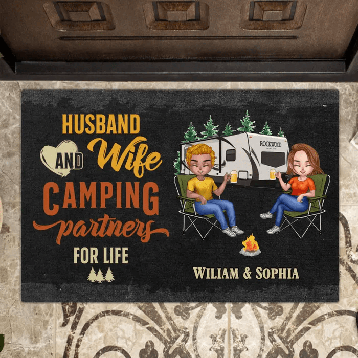 Custom Personalized Camping Couple Doormat Best Gift Idea For Couple