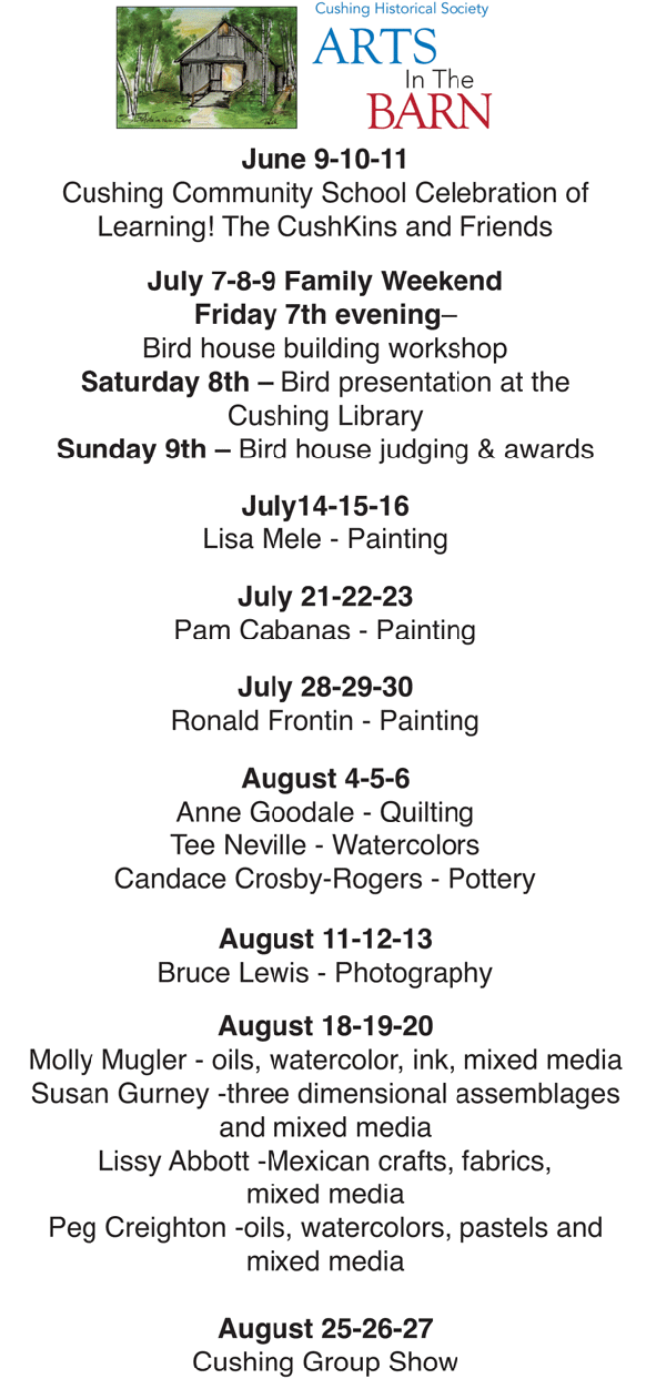 Program and Event Schedule Cushing Maine Historical Society