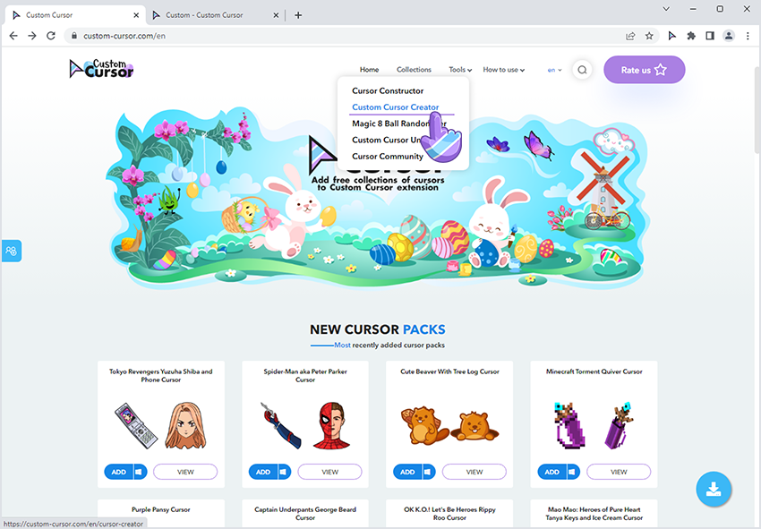 How to use Custom Cursor Creator tool? Custom Cursor