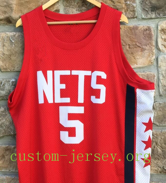 5 1980 Jason Kidd New Jersey Nets jersey red