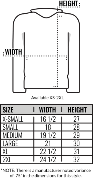 custom ink size chart hoodie
