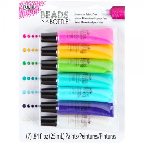 Set of 7 (0.84 fl oz ea.) Dimensional Sparkle Fabric Paint Tubes
