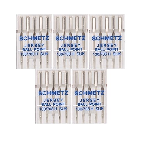 25 Schmetz Jersey Ball Point Sewing Machine Needles 130/705 H SUK Size