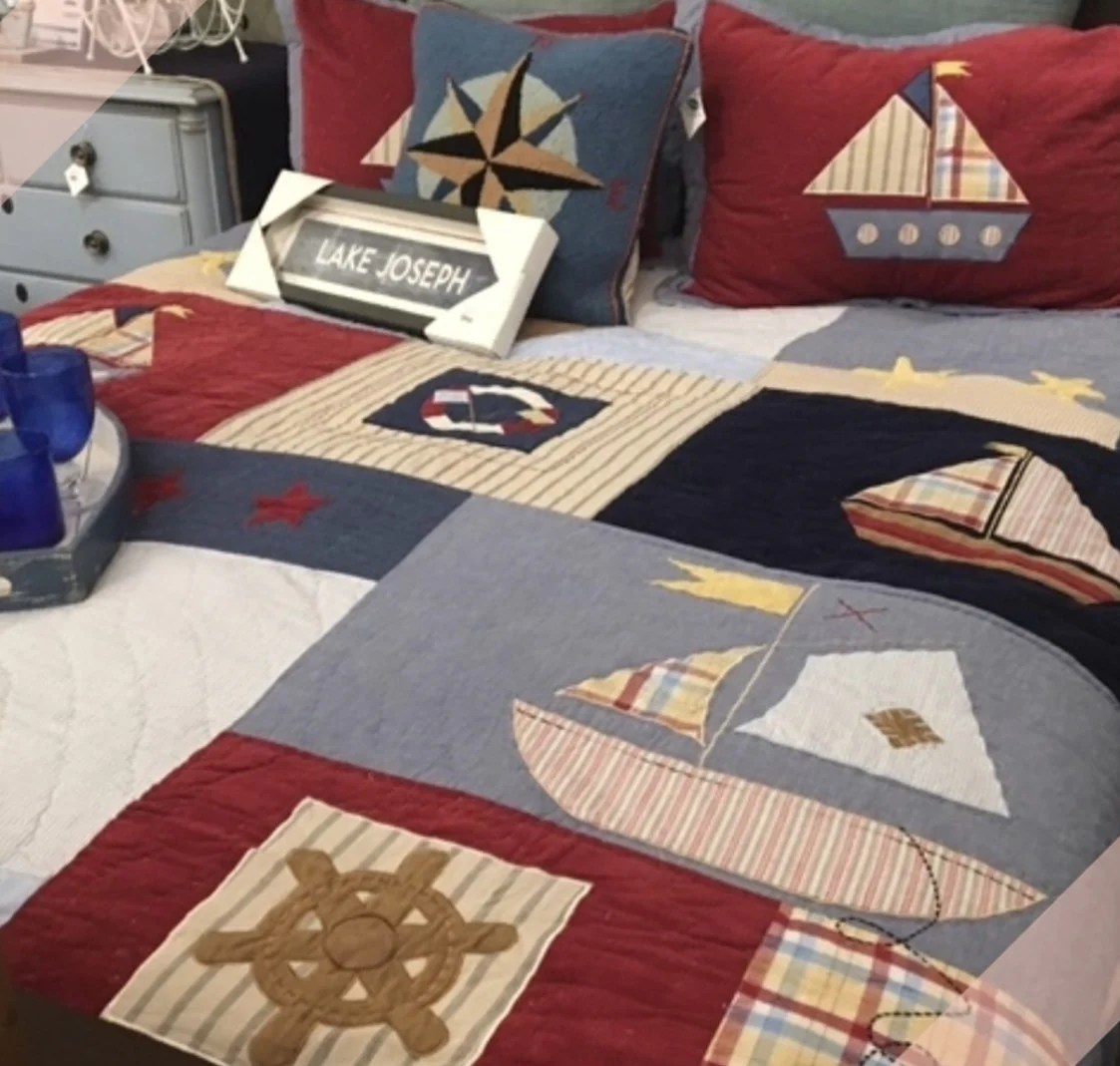 Nautical Boat Bunk Quilt with Sham Sea Swag Custom Boat Bedding