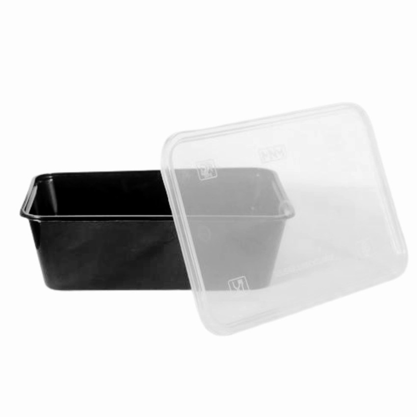 Disposable Black Plastic Food Packaging Container 750ml