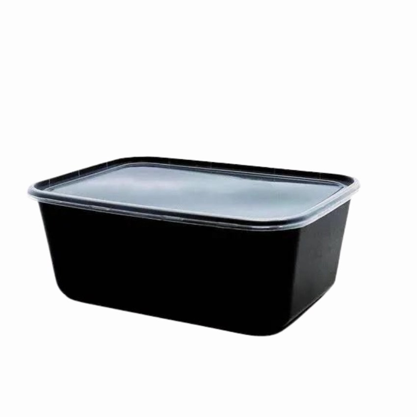 Disposable Black Plastic Food Packaging Container 1000ml