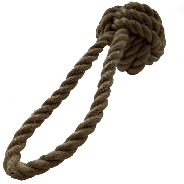 Euro Joe Natural Rope Ball Toy with Handle Custom Canine Unlimited