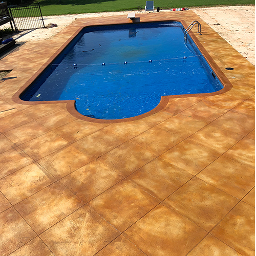 Stained Concrete Pool Deck Custom Concrete Creations