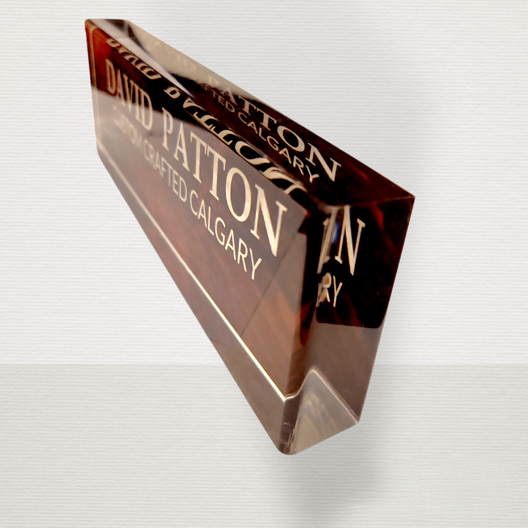 Acrylic Name Bar for Desk Custom Crafted Engraving
