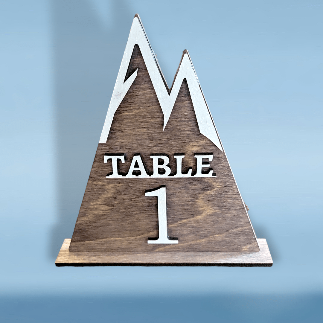 Wedding Table Numbers Mountain Custom Crafted Engraving