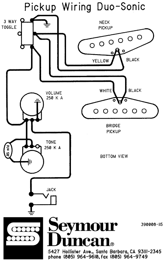 Schéma de montage / cablage pour Fender DuoSonic