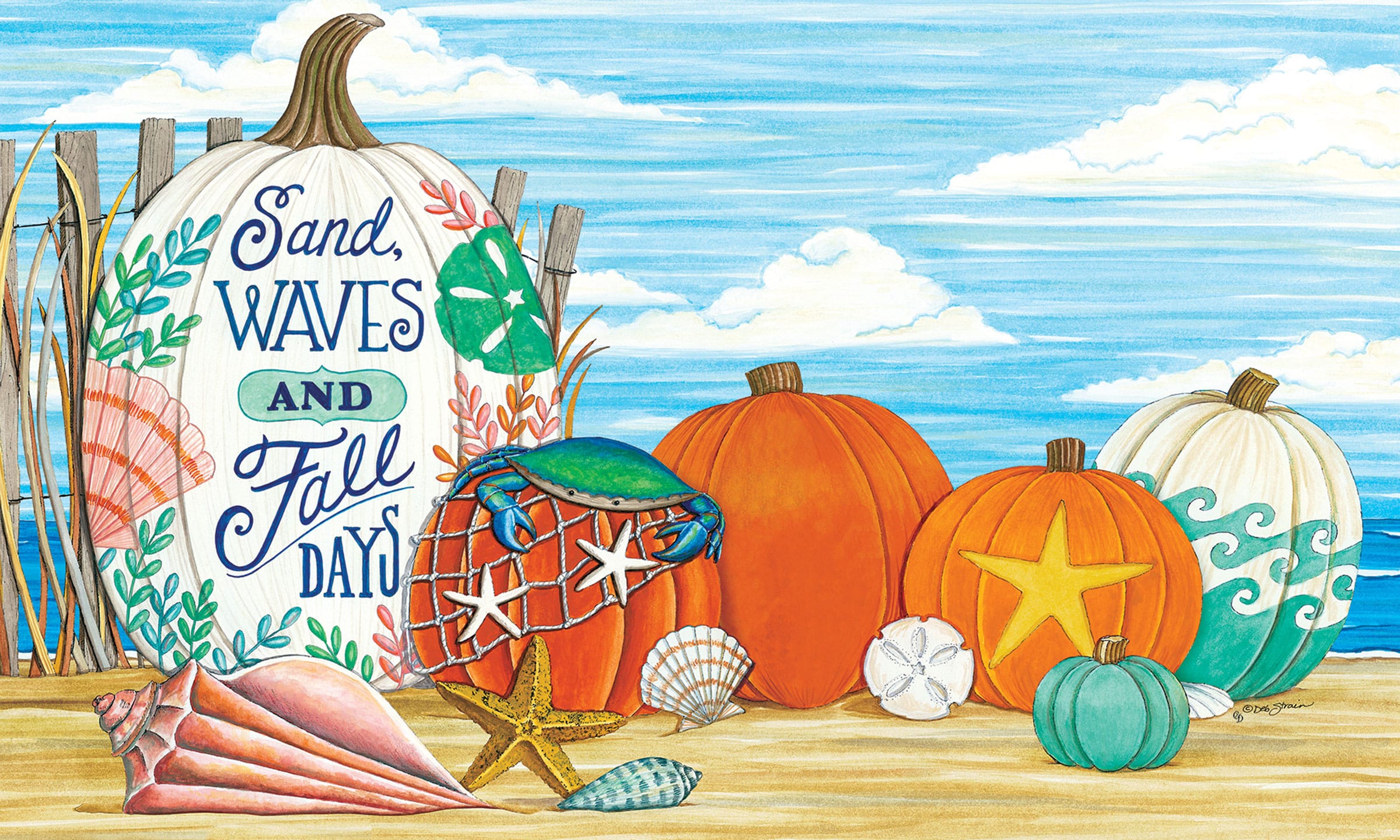 Fall BeachFloor Mat Custom Decor