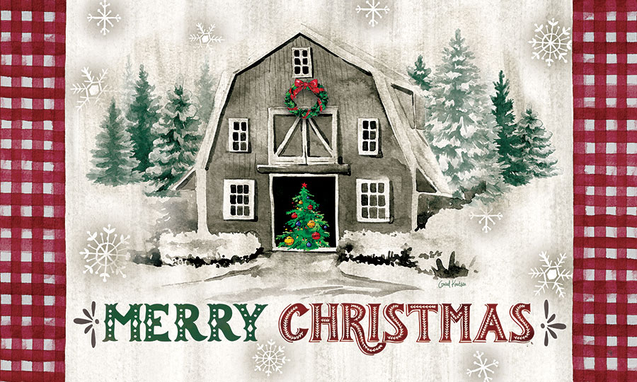 Christmas BarnFloor Mat Custom Decor