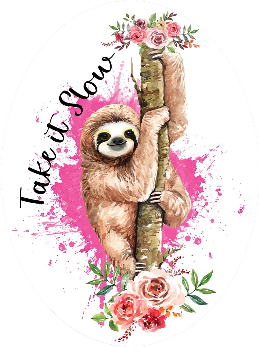 Sloth SpatterVinyl Sticker Custom Decor