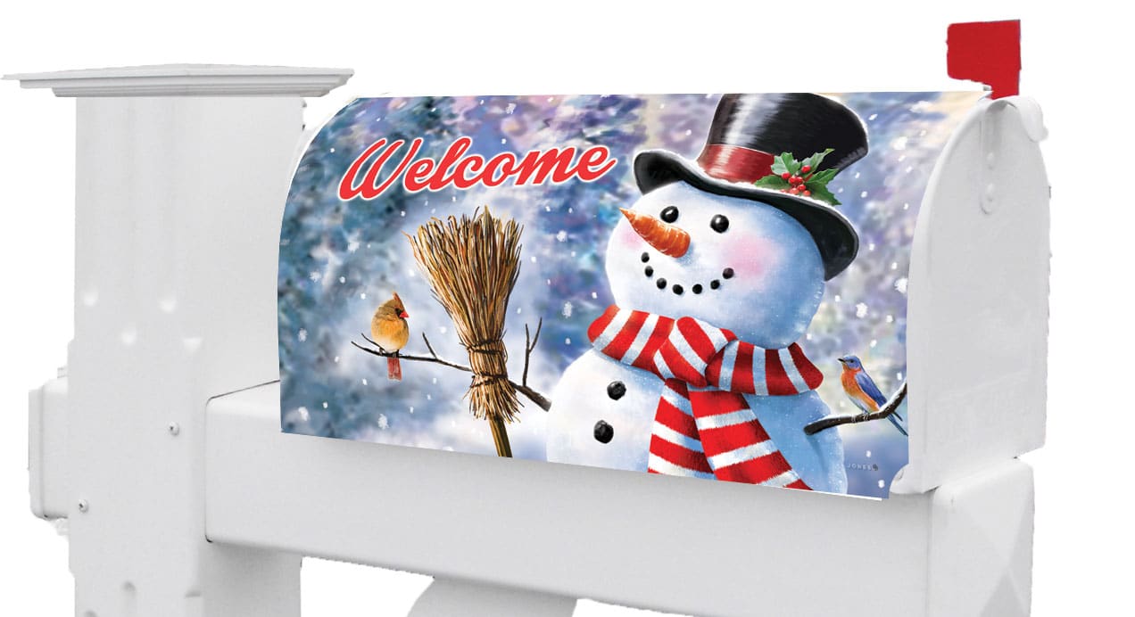 Snowman and Birds Mailbox Makeover Custom Decor