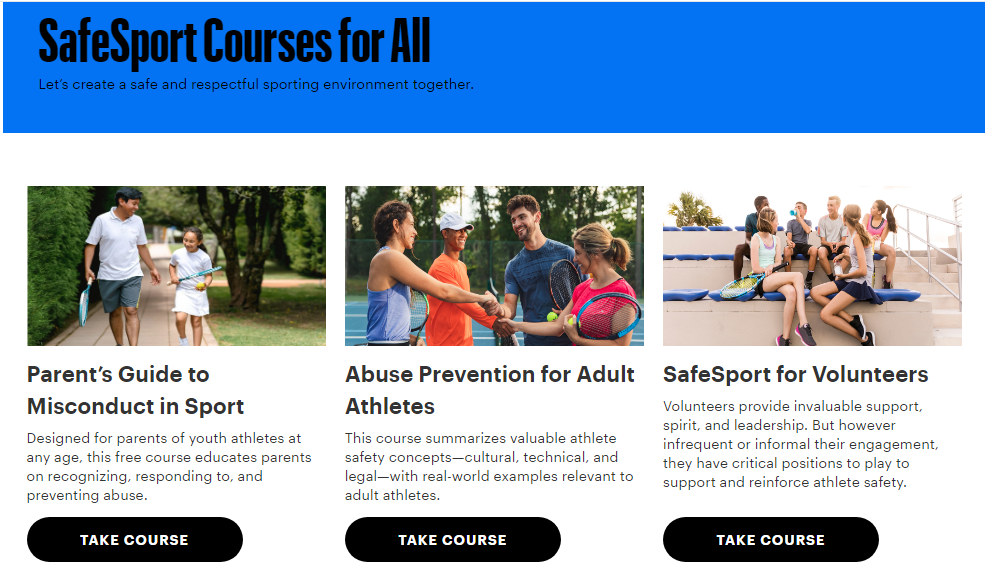 SafeSport Courses for All USTA Online Help Center