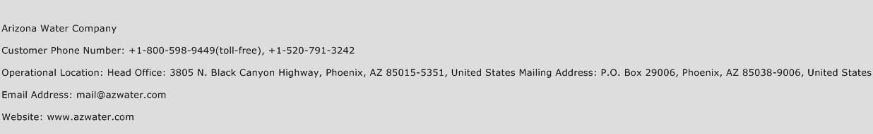 Arizona Water Company Number Arizona Water Company Customer Service