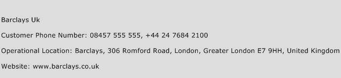 Barclays UK Number Barclays UK Customer Service Phone Number