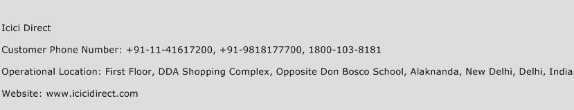 ICICI Direct Number ICICI Direct Customer Care Number ICICI Direct
