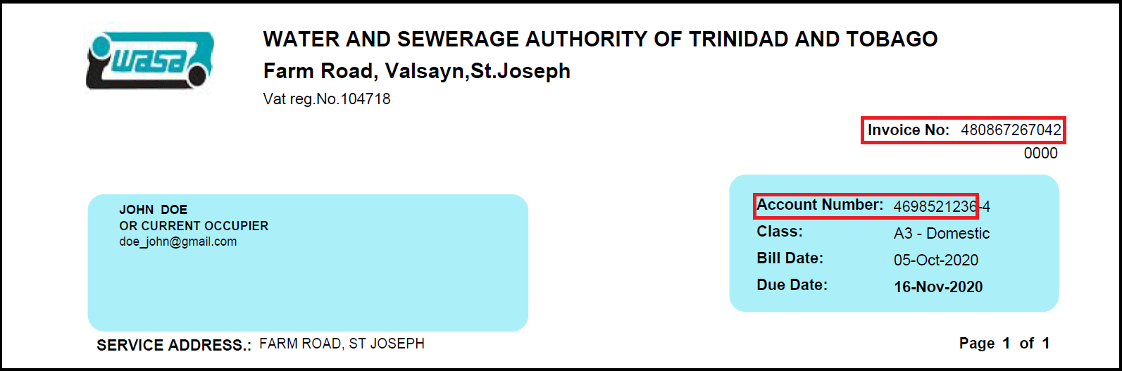 WASA Customer Portal