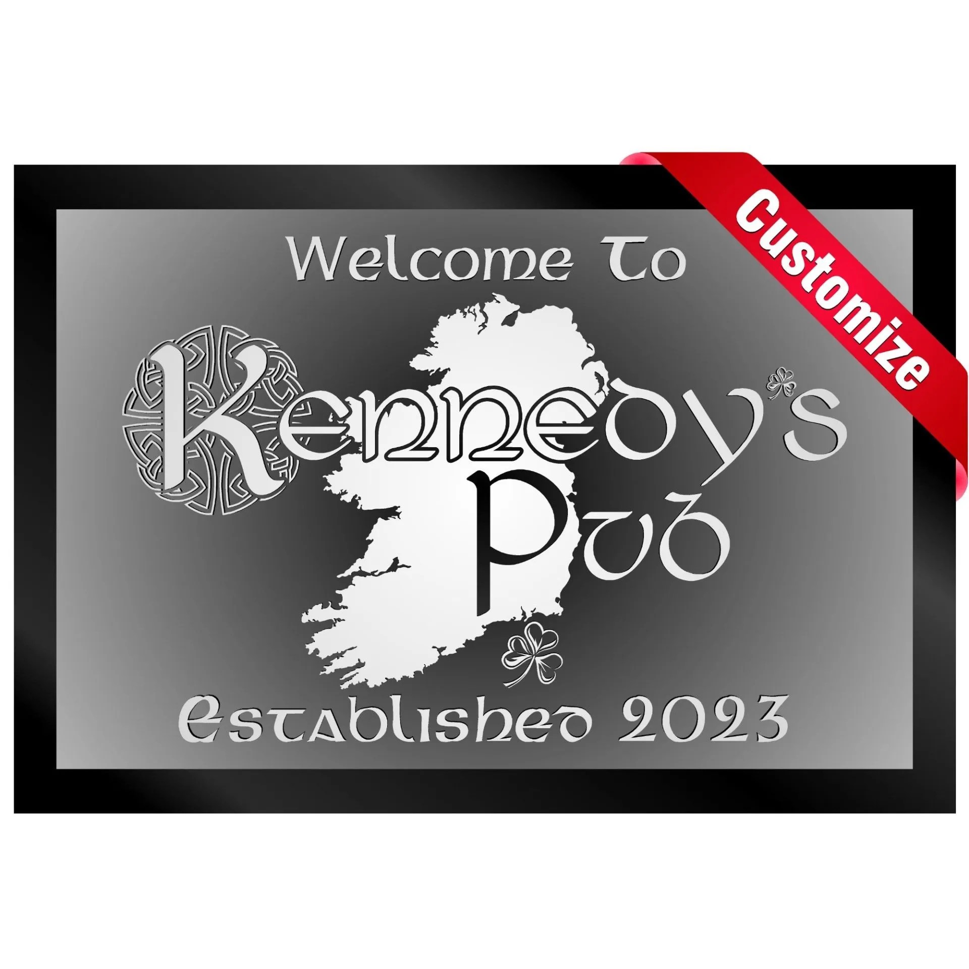 Custom Bar Mirror Ireland Map Custom Etched Bar Mirrors