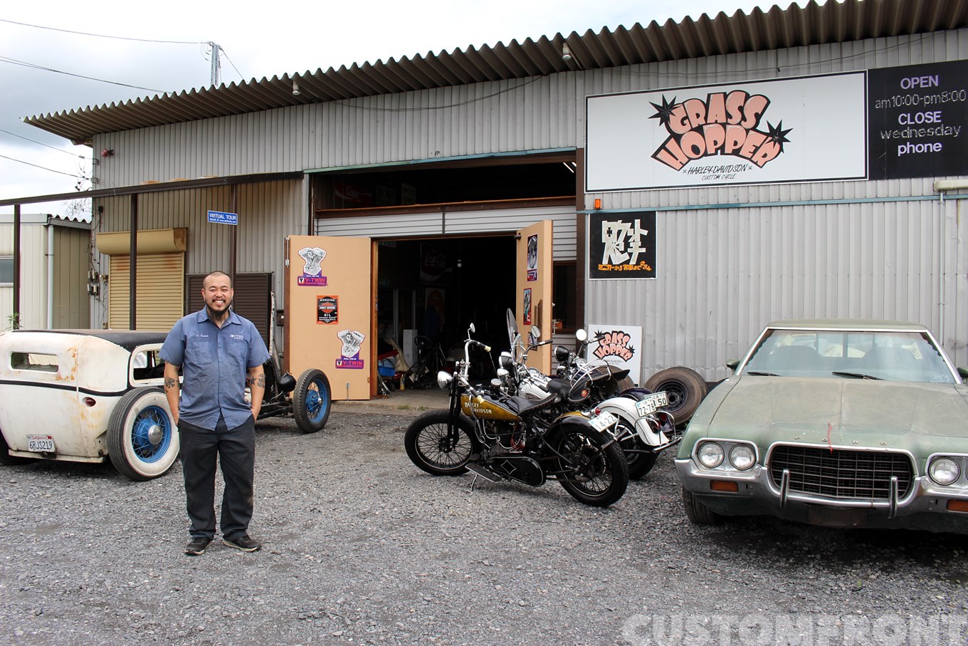 グラスホッパーモーターサイクル GRASS HOPPER MCのハーレー旧車ショップ紹介 茨城県笠間市 CUSTOM FRONT｜カスタム