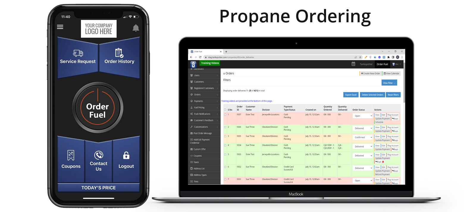 Propane Gas delivery Subscription App Custom Fuel App