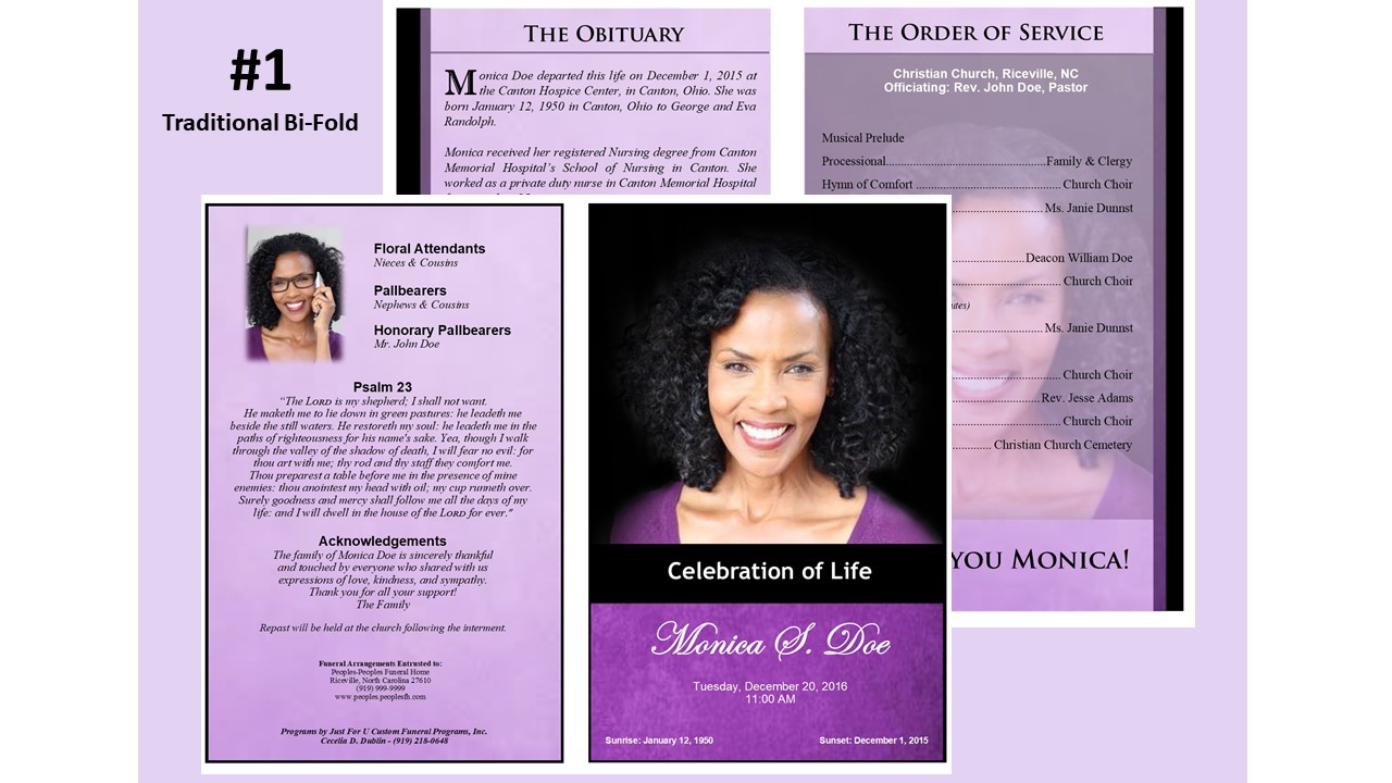 Just For U Custom Funeral Programs Making Celebration of Life Memorable