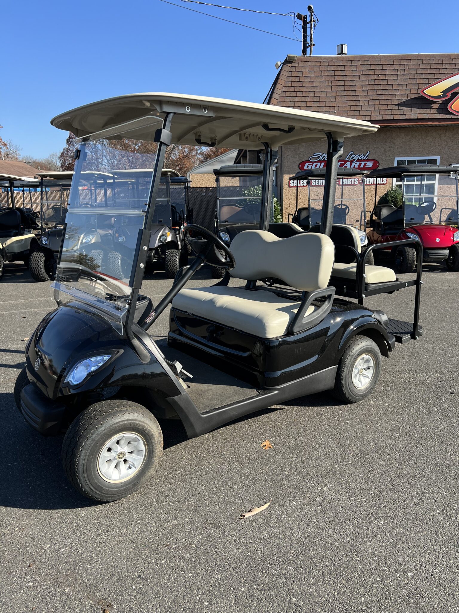 2012 Yamaha Drive Gas Powered Custom Golf Cart, Black Metallic Mike's