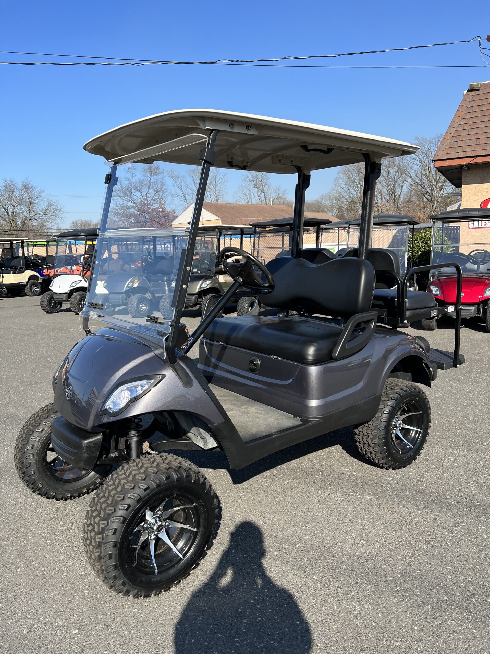2015 Yamaha Drive 48 volt custom electric golf cart, 6" lift, Charcoal Gray Metallic Mike's